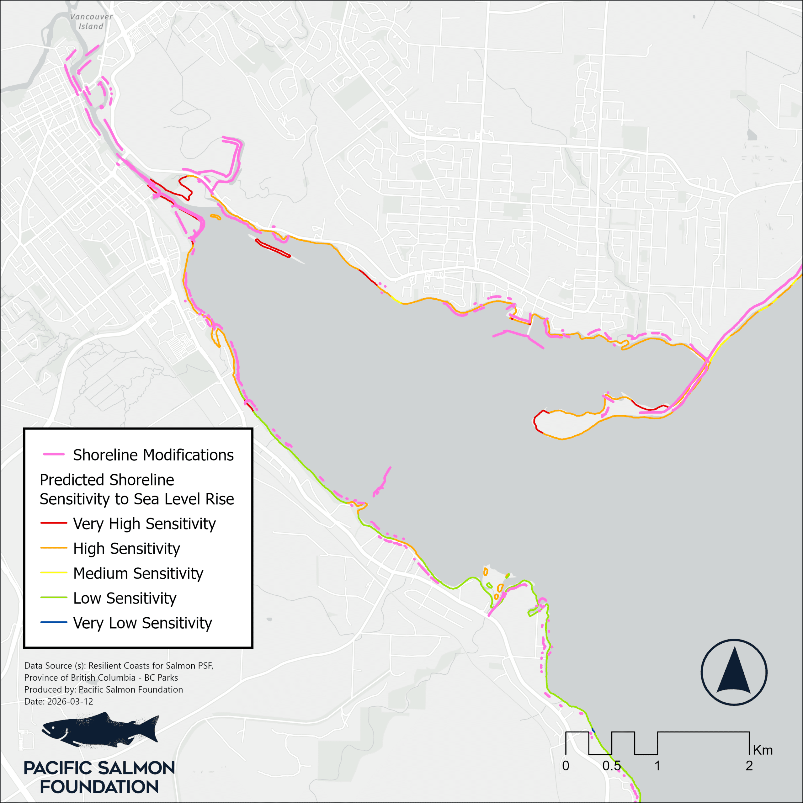 coastalMods_sensitivityToSLR_Comox_Est_map